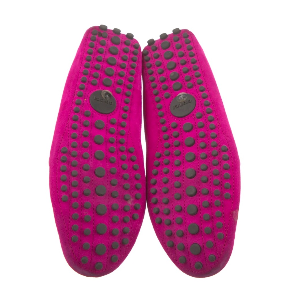 Pretty fuchsia Gucci suede loafers - Picture 2 of 3